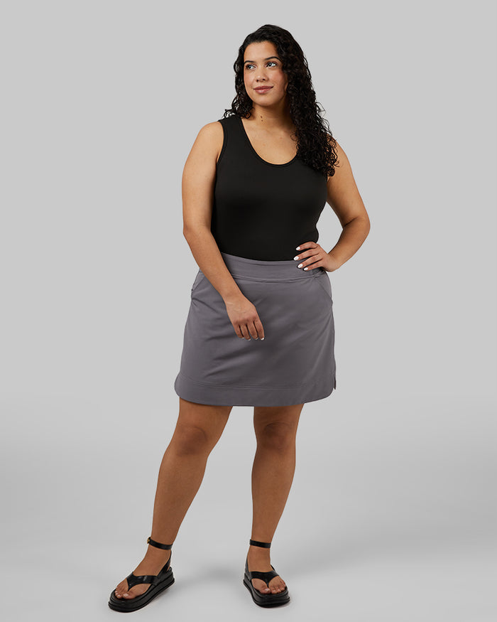32 Degrees Black _ Women's Cool Fitted Bra Tank {model: Kimberly is 5'9"and size 14 wearing size L}{bottom}{right} {bottom}{right}