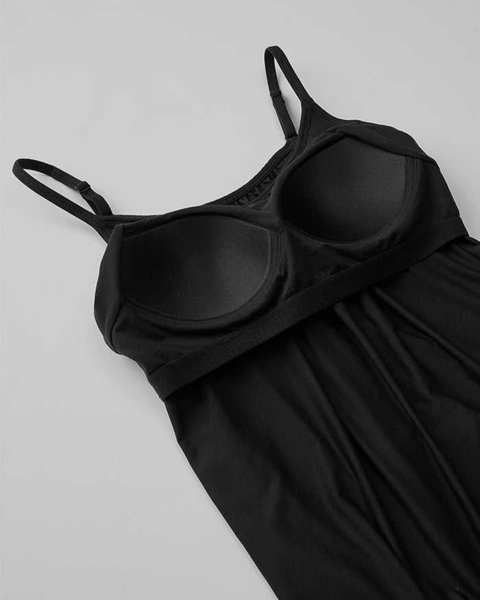 32 Degrees Black _ Women's Cool Flowy Bra Cami {model: Evonique is 5'10 and size 6, wearing size S}{bottom}{right} {bottom}{right}
