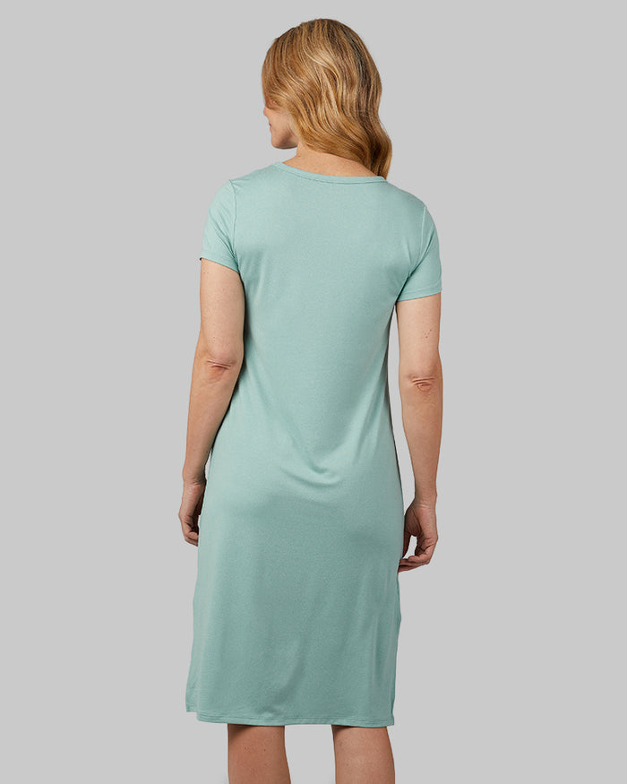 32 Degrees Canton Heather _ Women's Cool T-Shirt Dress{model: Julie is 5'9.5"and size 4 wearing size S}{bottom}{right} {bottom}{right}