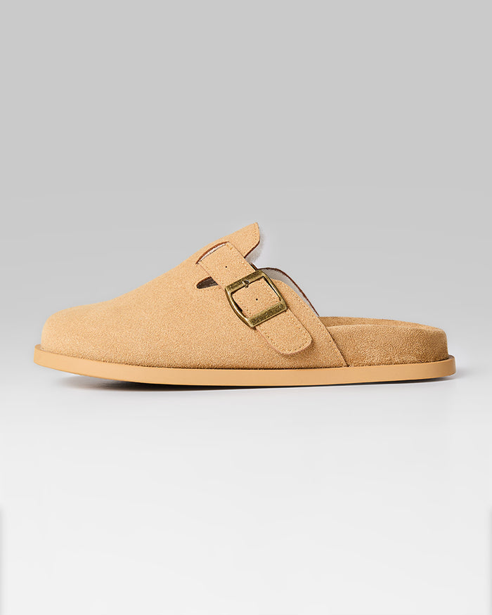 32 Degrees Tan _ Women's Faux Suede Clogs {bottom}{right}
