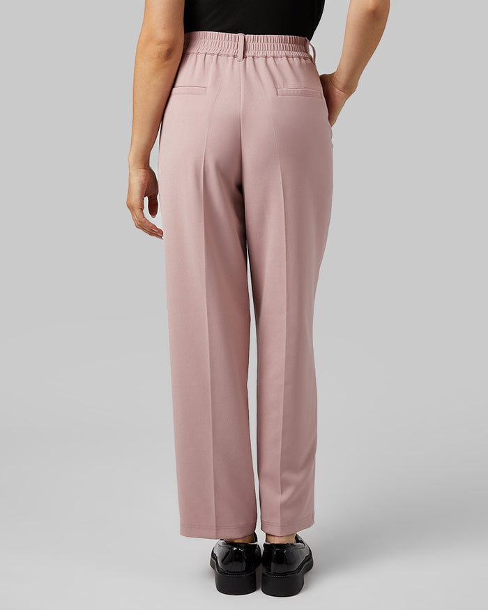 32 Degrees Deauville Mauve _ Women's Relaxed Pleated Pant {model: Gabrielle is 5'8"and size 4 wearing size S}{bottom}{right} {bottom}{right}