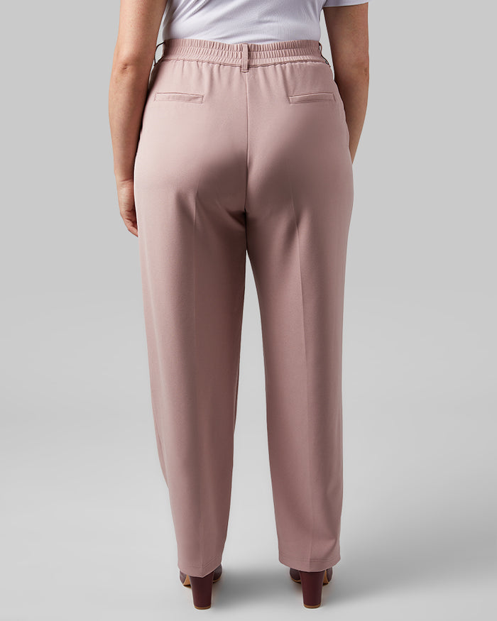 32 Degrees Deauville Mauve _ Women's Relaxed Pleated Pant {model: Allison is 5'9"and size 14 wearing size L}{bottom}{right} {bottom}{right}