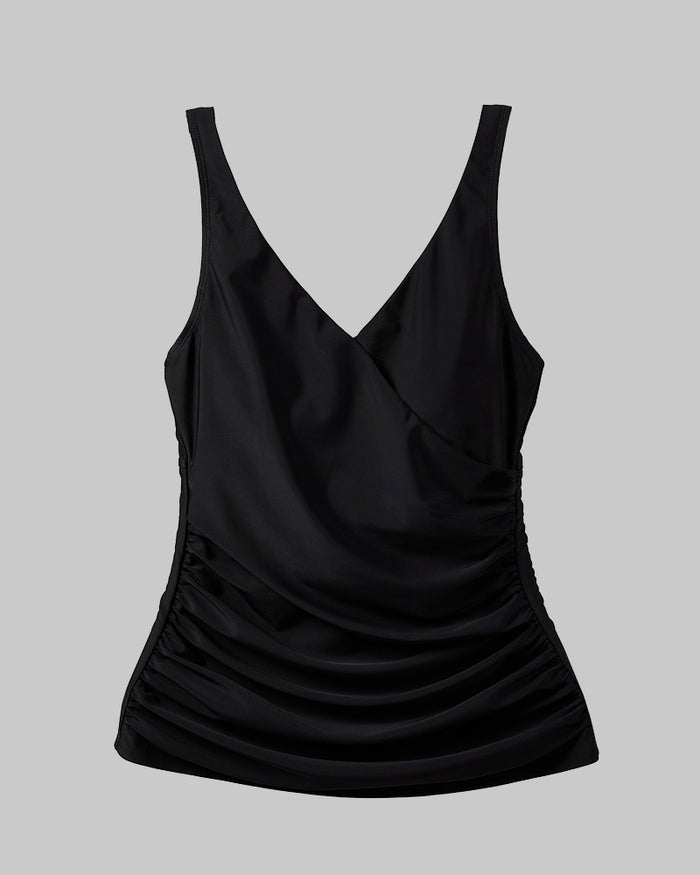 32 Degrees Black _ Women's Fitted Ruched Swim Tankini