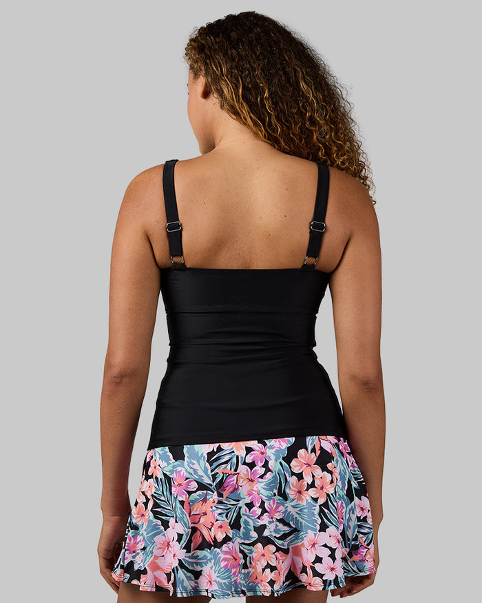 32 Degrees Black _ Women's Fitted Ruched Swim Tankini {model: Destiny is 5'10"and size 4 wearing size S}{bottom}{right} {bottom}{right}
