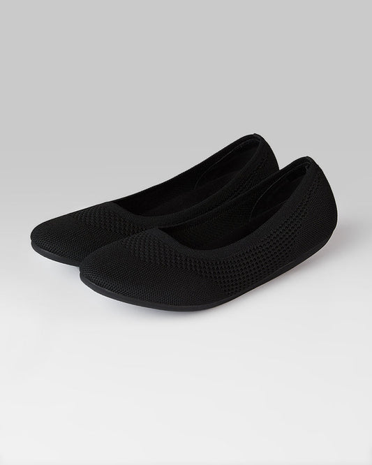32 Degrees Black _ Women's Flex Knit Ballet Flats {bottom}{right}