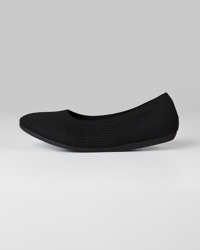 32 Degrees Black _ Women's Flex Knit Ballet Flats {bottom}{right}