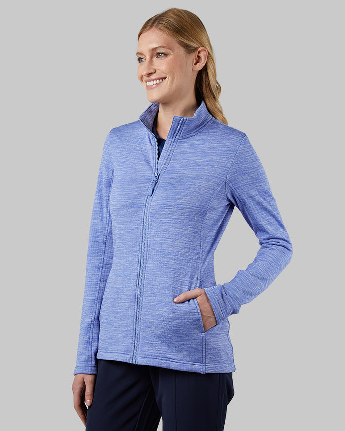 32 Degrees Persian Jewel Space Dye _ Women's Grid Tech Full-Zip {model: Shaina is 5'10"and size 4 wearing size S}{bottom}{right} {bottom}{right}