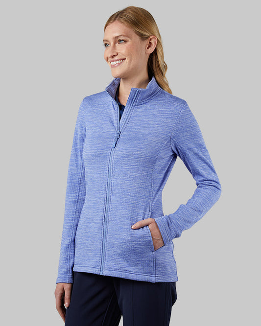 32 Degrees Persian Jewel Space Dye _ Women's Grid Tech Full-Zip {model: Shaina is 5'10"and size 4 wearing size S}{bottom}{right} {bottom}{right}