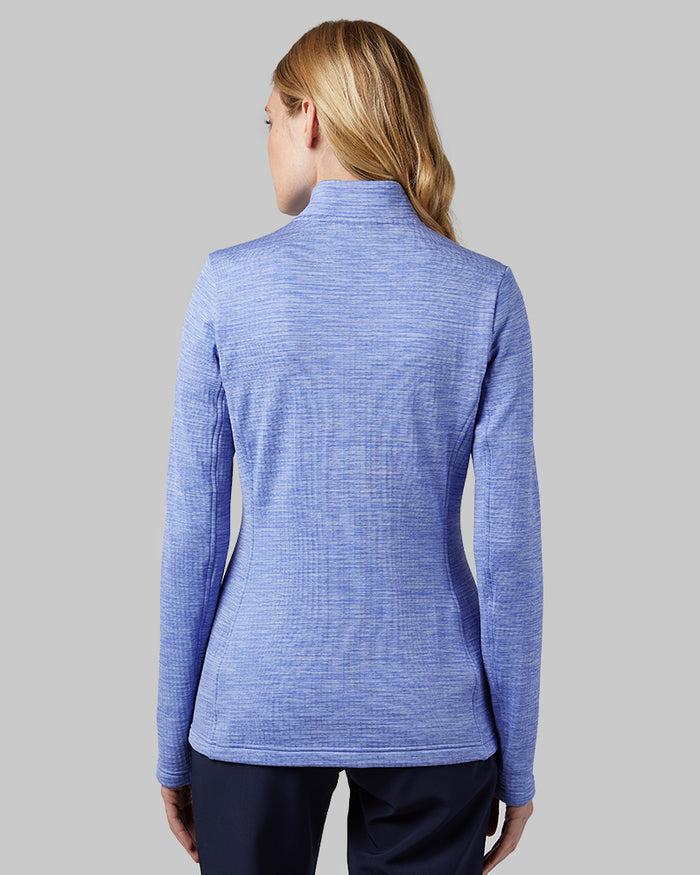 32 Degrees Persian Jewel Space Dye _ Women's Grid Tech Full-Zip {model: Shaina is 5'10"and size 4 wearing size S}{bottom}{right} {bottom}{right}