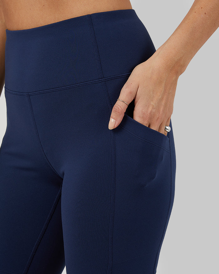 32 Degrees Inky Indigo _ Women's High-Waist Active 7-Inch short {model: Scarlett is 5'10"and size 4 wearing size S}{bottom}{right} {bottom}{right}