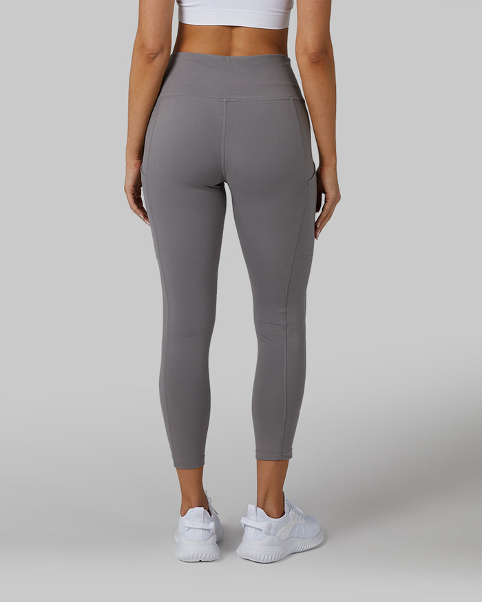 32 Degrees Steel Grey _ Women's High-Waist Active 7/8 Legging {model: Bruna is 5'7.5" and size 4, wearing size S}{bottom}{right}{bottom}{right}
