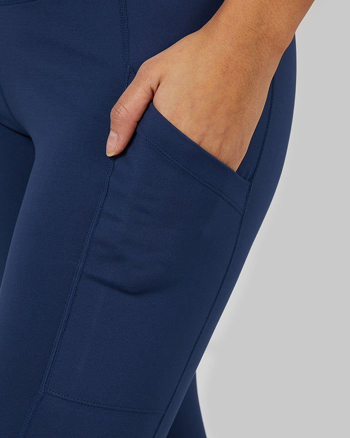 32 Degrees Inky Indigo _ Women's High-Waist Active Crop Legging {model: Victoria is 5'10"and size 4-6 wearing size S}{bottom}{right} {bottom}{right}