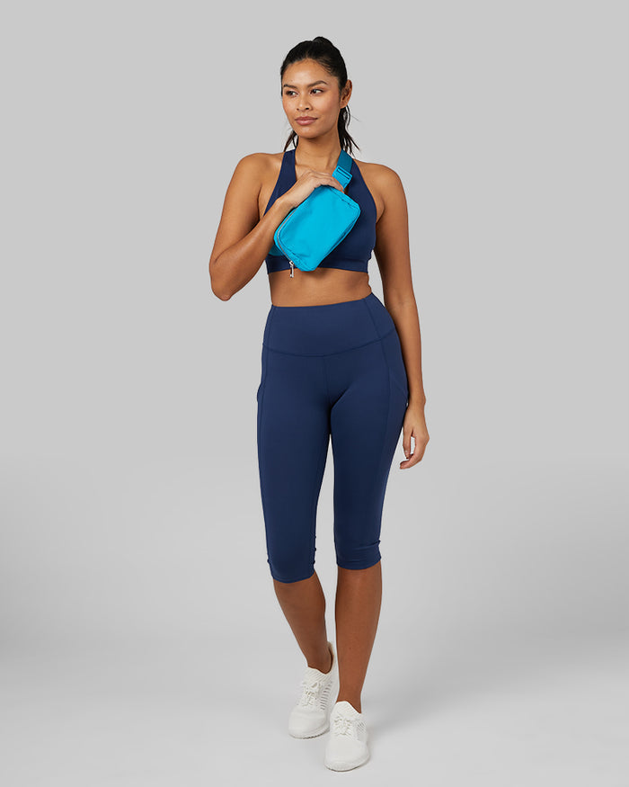 32 Degrees Inky Indigo _ Women's High-Waist Active Crop Legging {model: Victoria is 5'10"and size 4-6 wearing size S}{bottom}{right} {bottom}{right}