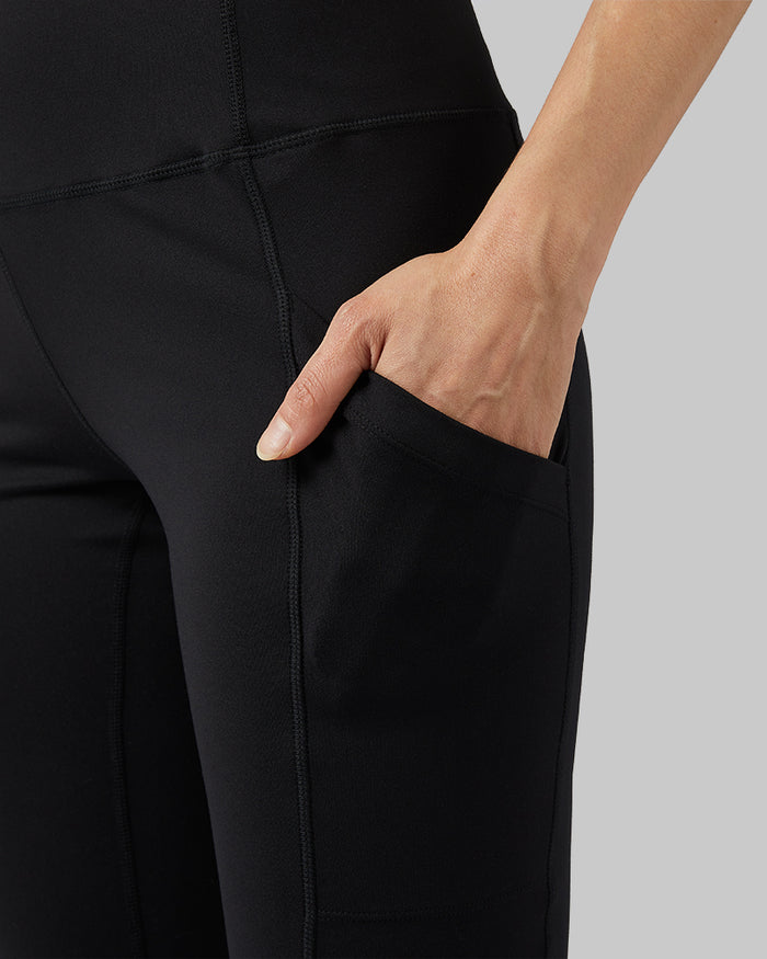 32 Degrees Black _ Women's High-Waist Active Legging {model:Mariana is 5'8" and size 4, wearing size S}{bottom}{right}