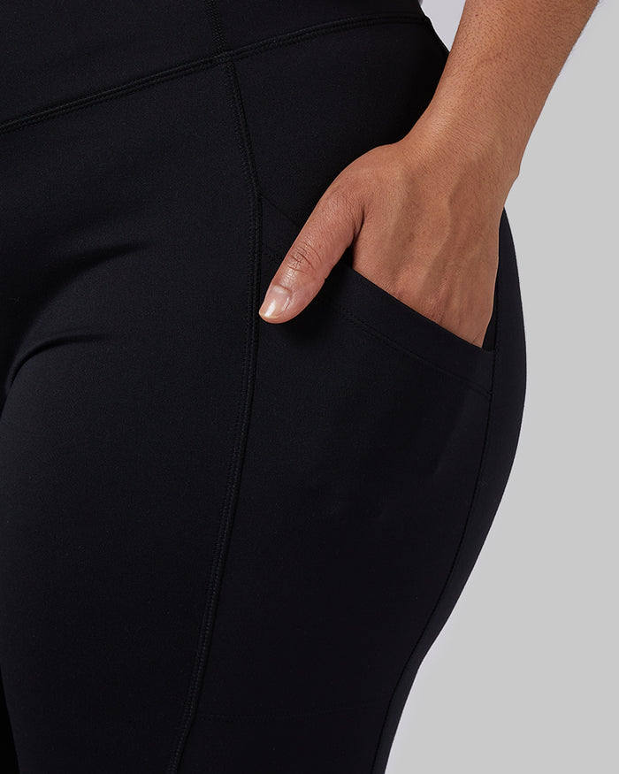 32 Degrees Black _ Women's High-Waist Active Legging {model: Genny is 5'8" and size 12-14, wearing size L}{bottom}{right}{bottom}{right}