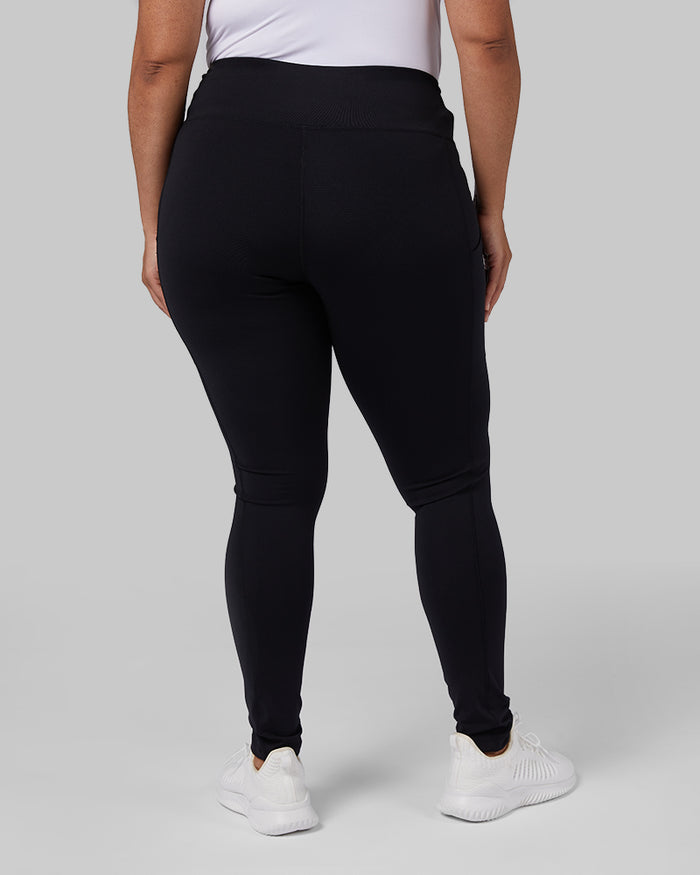 32 Degrees Black _ Women's High-Waist Active Legging {model: Genny is 5'8" and size 12-14, wearing size L}{bottom}{right}{bottom}{right}