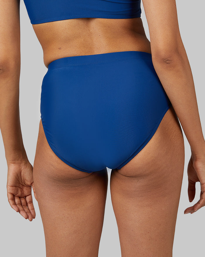 32 Degrees Royal Blue _ Women's High-Waist Bikini swim Bottom {model: Jess is 5'11"and size 4 wearing size S}{bottom}{right} {bottom}{right}