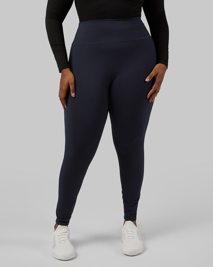32 Degrees Navy _ Women's High-Waist Everyday Legging {model: Audrey is 5'8"and size 14 wearing size L}{bottom}{right} {bottom}{right}