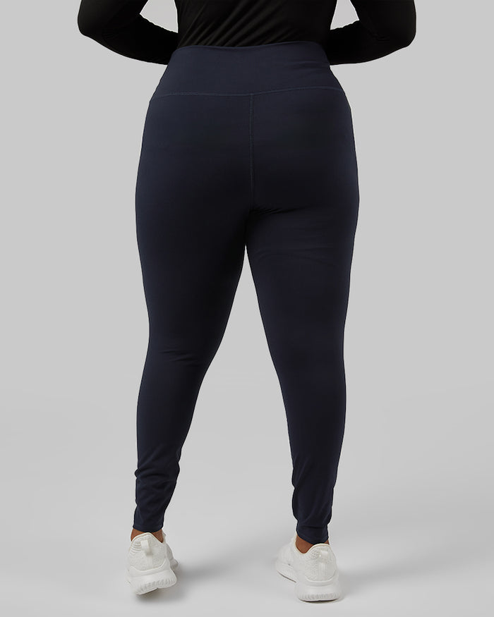 32 Degrees Navy _ Women's High-Waist Everyday Legging {model: Audrey is 5'8"and size 14 wearing size L}{bottom}{right} {bottom}{right}
