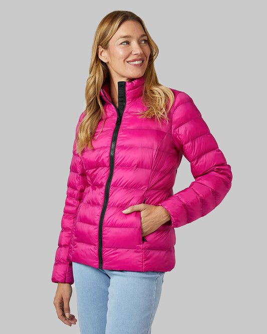 32 Degrees Raspberry Rose _ Women's Lightweight Active Packable Jacket {model: Hollie is 5'10"and size 4 wearing size S}{bottom}{right} {bottom}{right}