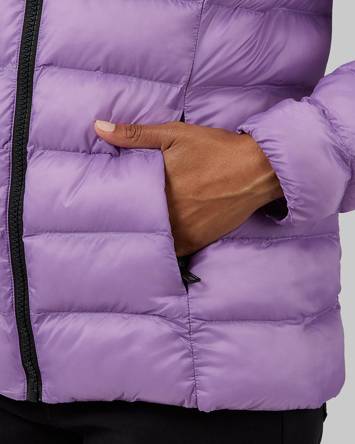 32 Degrees Regal Orchid _ Women's Lightweight Active Packable Jacket {model: Dido is 5'9"and size 4 wearing size S}{bottom}{right} {bottom}{right}