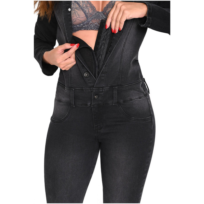 Women's Long Sleeve Colombian Denim Jumpsuit – Slim Fit & Stylish