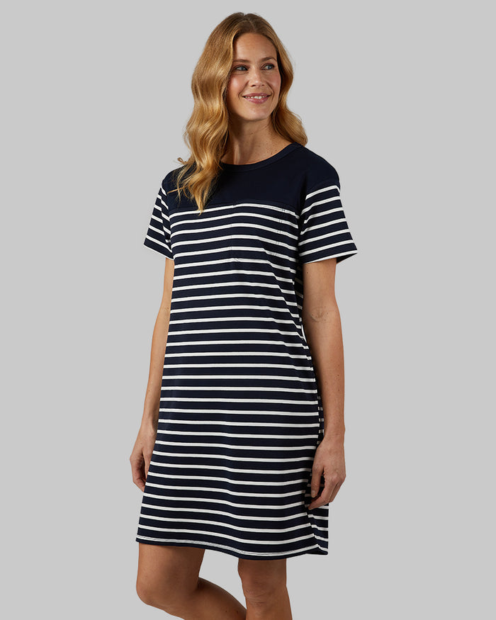 NAVY/OFF WHITE STRIPE / XS