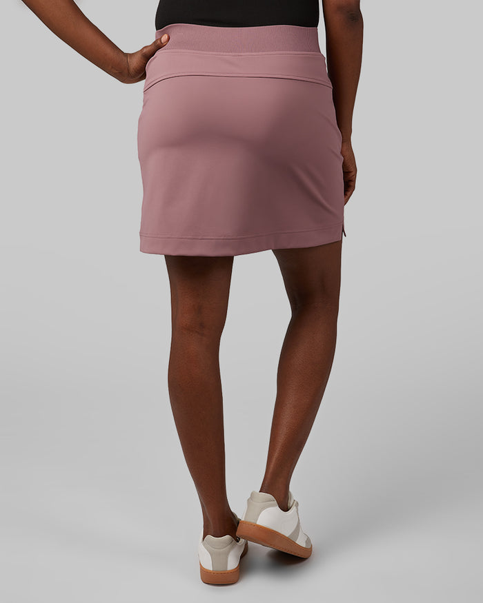 32 Degrees Grape Shake _ Women's High Luxe stretch skort {model: Wemi is 5'10"and size 2-4 wearing size S}{bottom}{right} {bottom}{right}