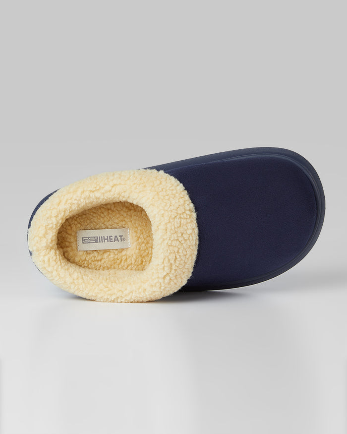 32 Degrees Navy_ Women's sherpa-Lined Faux suede slippers {bottom}{right}