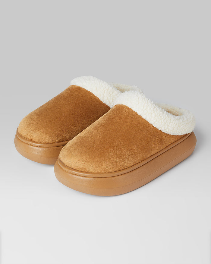 32 Degrees Tan _ Women's sherpa-Lined Faux suede slippers {bottom}{right}