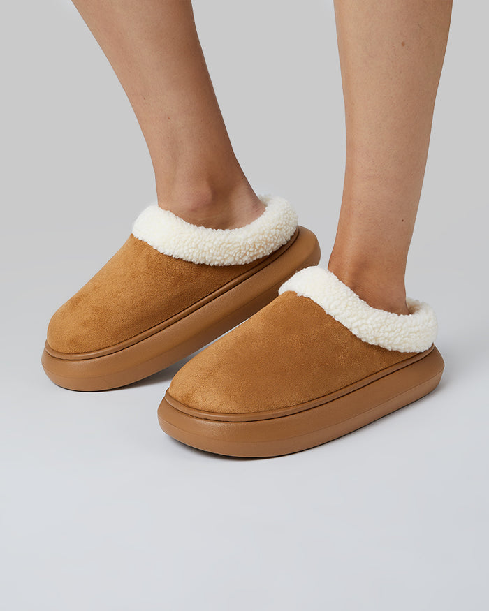 32 Degrees Tan _ Women's sherpa-Lined Faux suede slippers {bottom}{right}