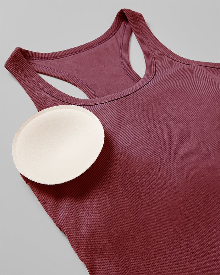 32 Degrees Wella Rose _ Women's soft Rib Racerback Bra Tank {model: Malika is 5'7"and size 12 wearing size L}{bottom}{right} {bottom}{right}
