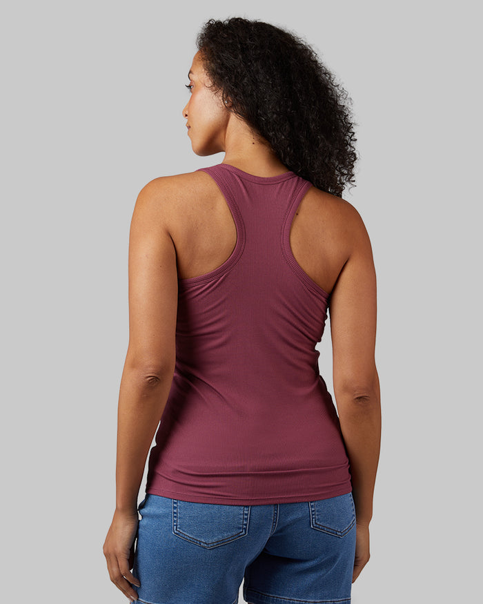 32 Degrees Wella Rose _ Women's soft Rib Racerback Bra Tank {model: Malika is 5'7"and size 12 wearing size L}{bottom}{right} {bottom}{right}