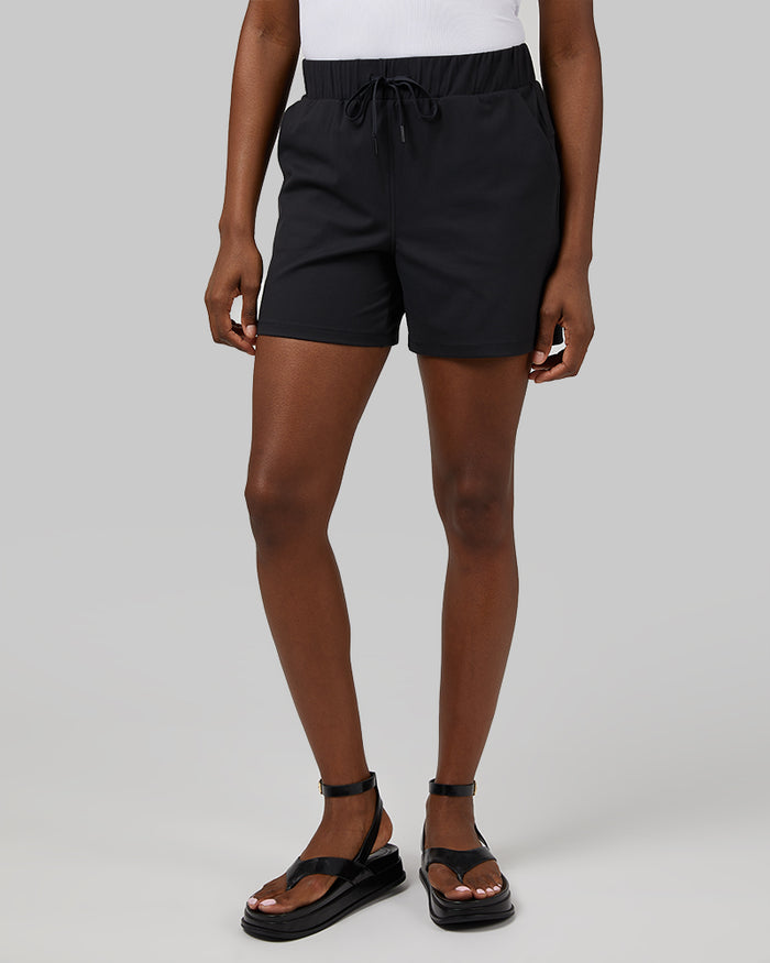 32 Degrees Black Women's Stretch Active Short {model: Wemi is 5'10"and size 4 wearing size S}{bottom}{right} {bottom}{right}