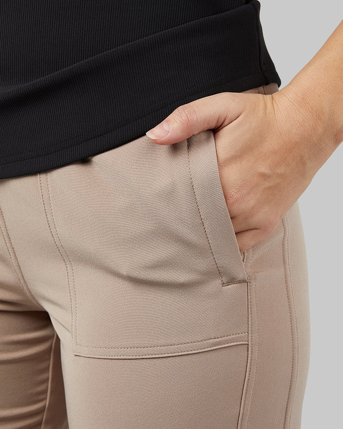 32 Degrees Mocha Meringue _ Women's stretch Woven Capri {model: Samaria is 5'7.5"and size 4, wearing size S}{bottom}{right} {bottom}{right}