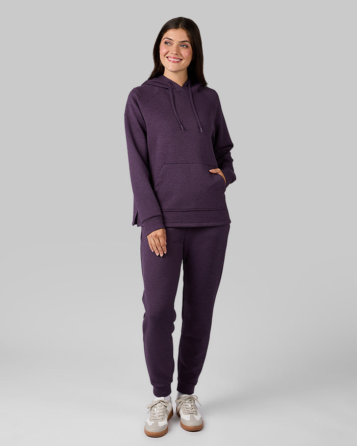 32 Degrees Mysterioso Heather _ Women's sweat Tech Jogger {model: MK is 5'9"and size 4 wearing size S}{bottom}{right} {bottom}{right}