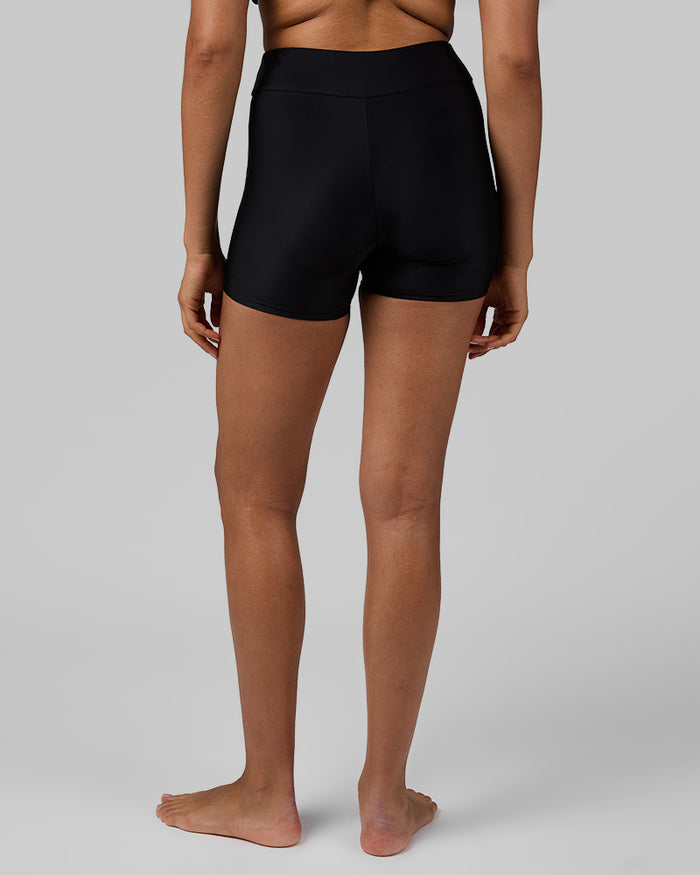 32 Degrees Black _ Women's swim short {model: Destiny is 5'10"and size 4 wearing size S}{bottom}{right} {bottom}{right}