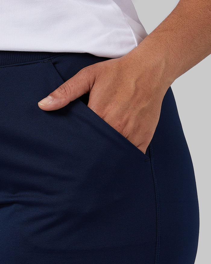 32 Degrees Dress Blue _ Women's Ultra-Comfy Everyday Pant {model: Genny is 5'8" and size 12-14, wearing size L}{bottom}{right}{bottom}{right}