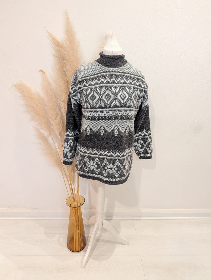 WWW Grey Fairisle Jumper M