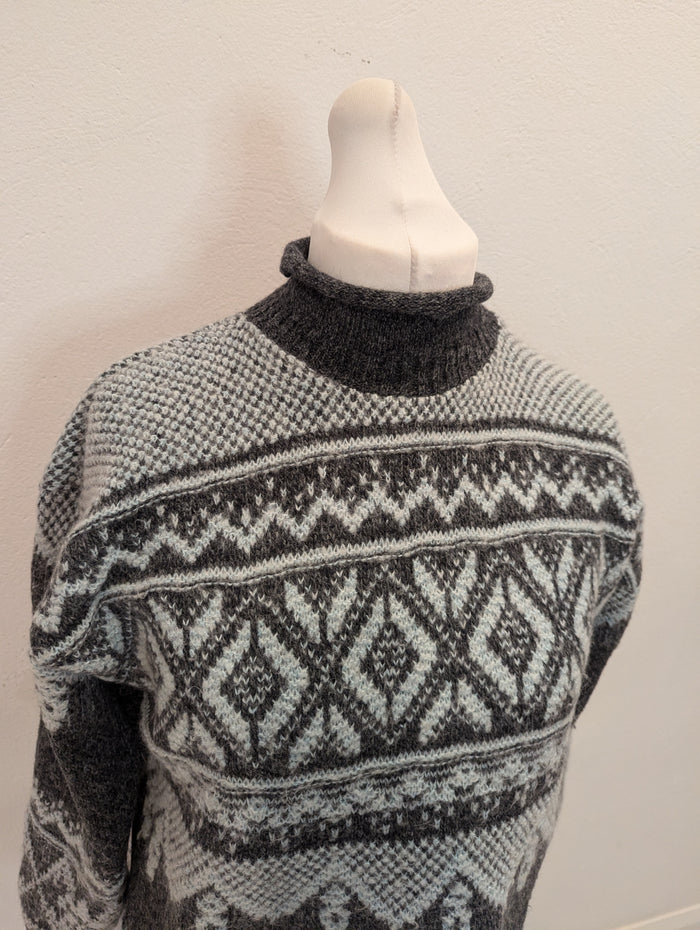 WWW Grey Fairisle Jumper M