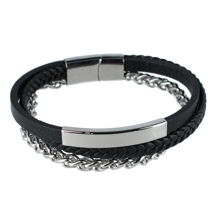 Black with Silver Metal