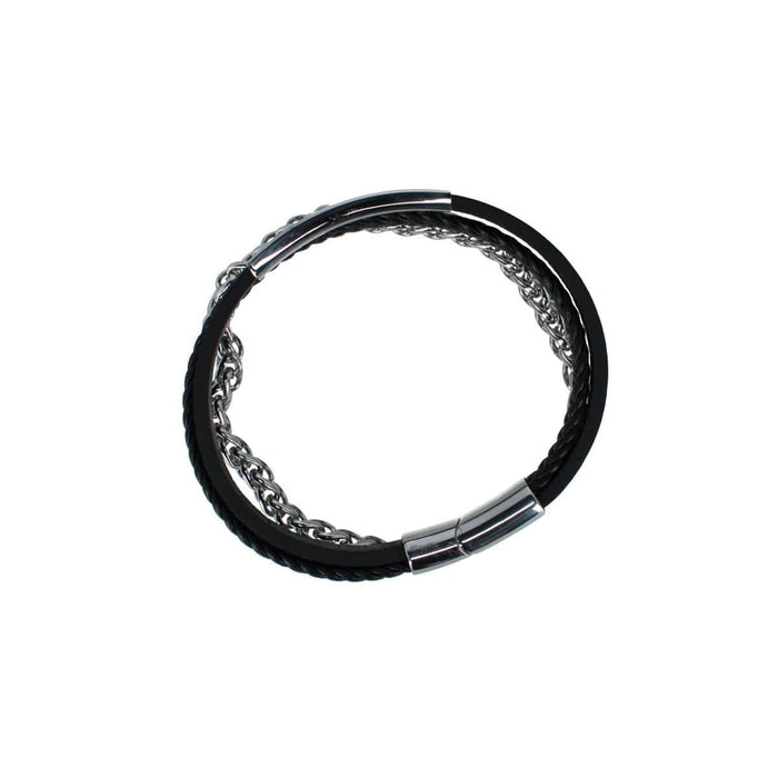 Black with Silver Metal