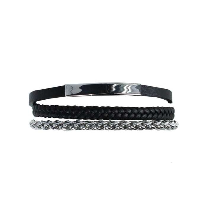 Black with Silver Metal
