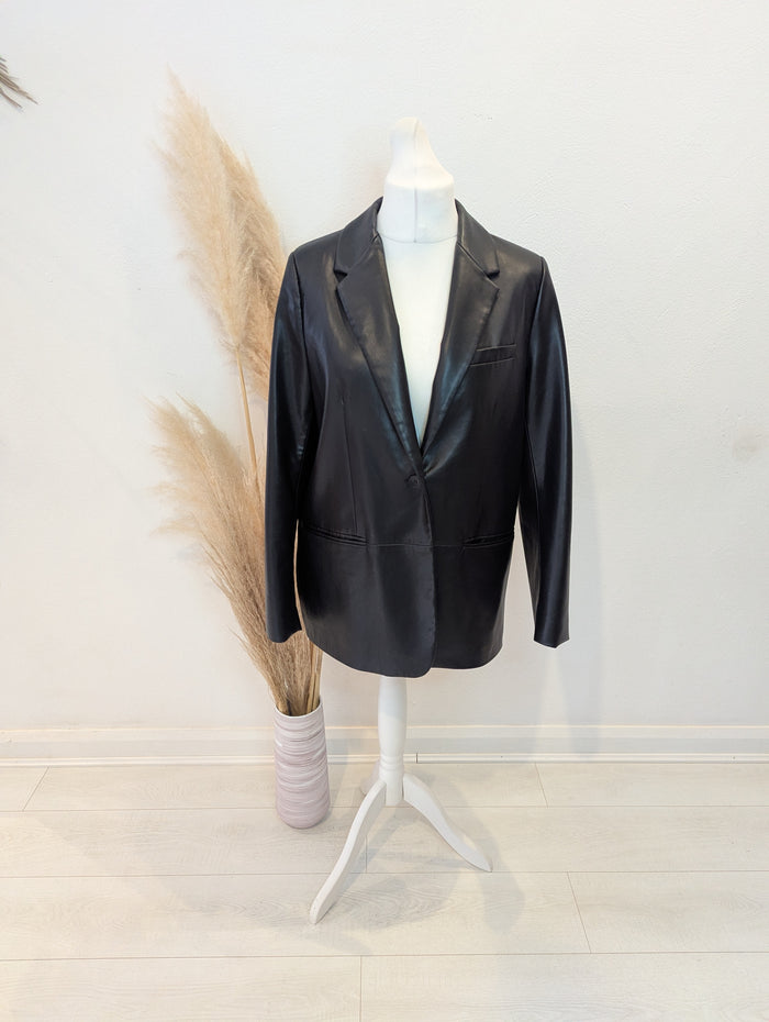 Zara Pleather Blazer L